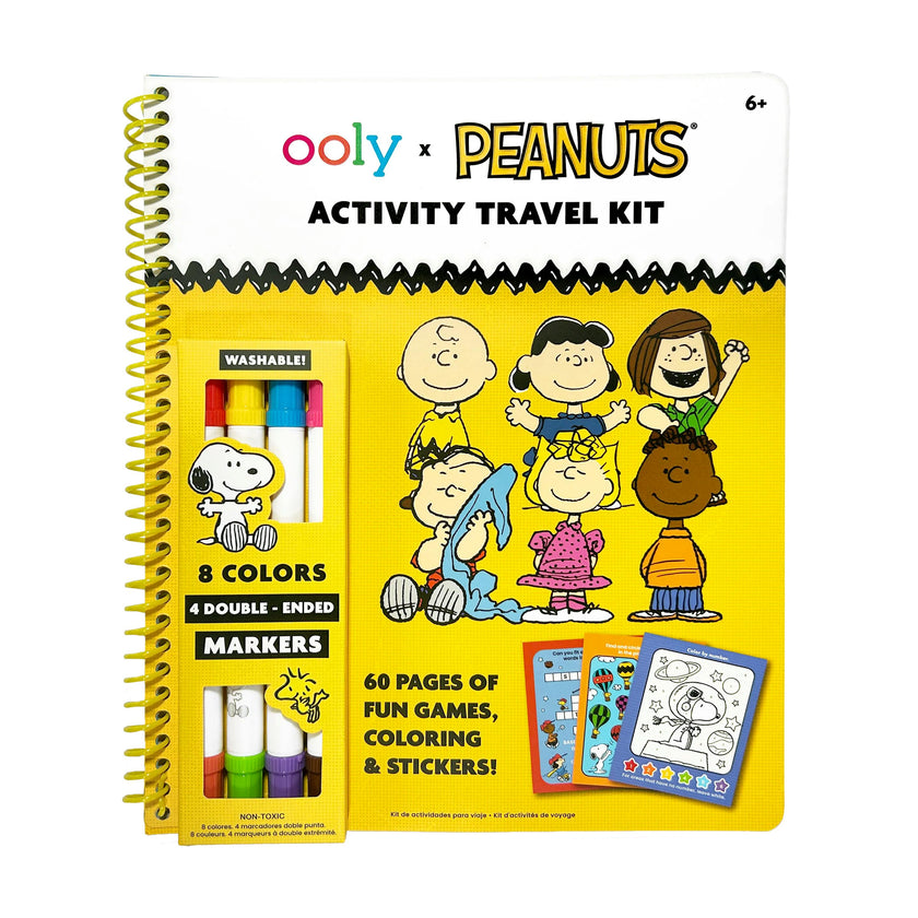 OOLY x Peanuts Activity Travel Kit - 4 Double-Ended Markers 60 Pages