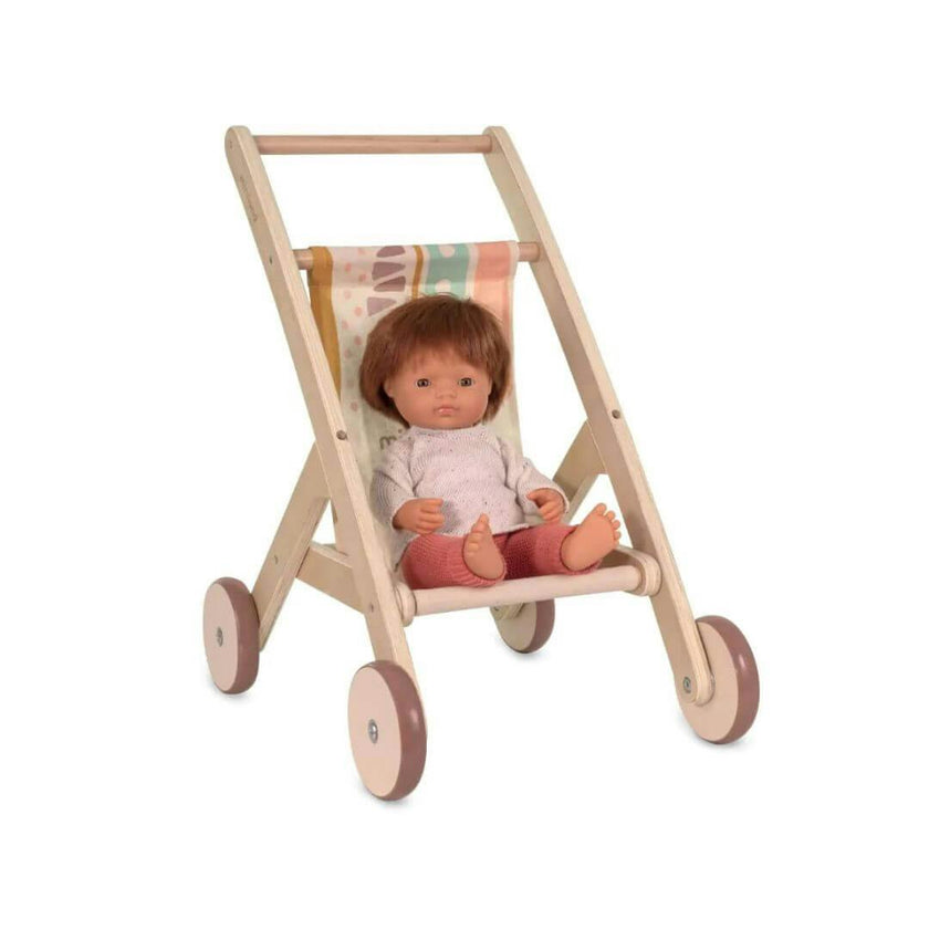Wooden Doll Stroller for Dolls up to 15"