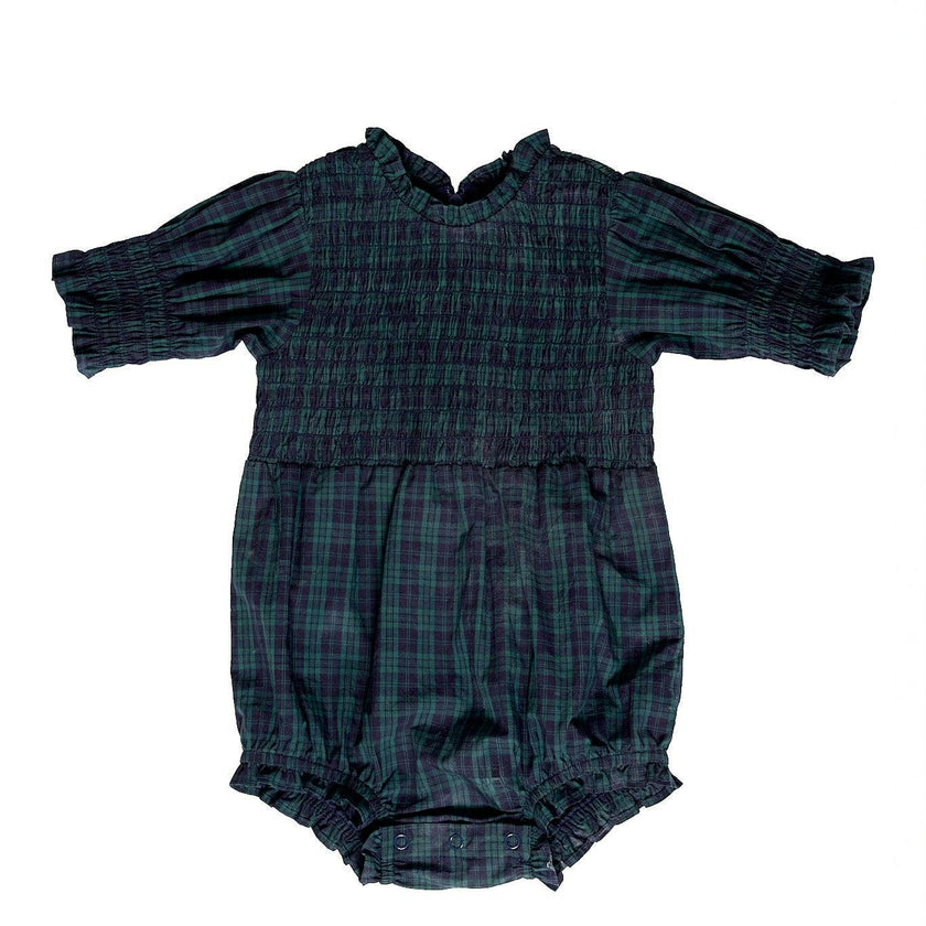 Baby Finley Romper in Twilight Pine Plaid