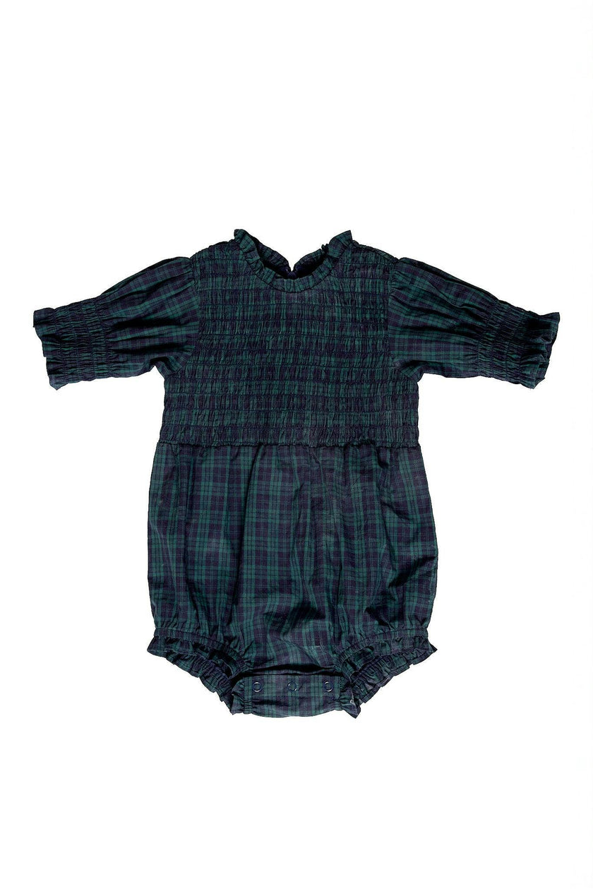 Baby Finley Romper in Twilight Pine Plaid
