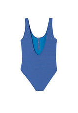 Girls' one-piece swimsuit, blue/gold | CALYPSO 1P