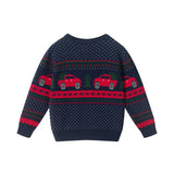 Boys Sweater & Jogger Set | Christmas Tree Trucks - Navy