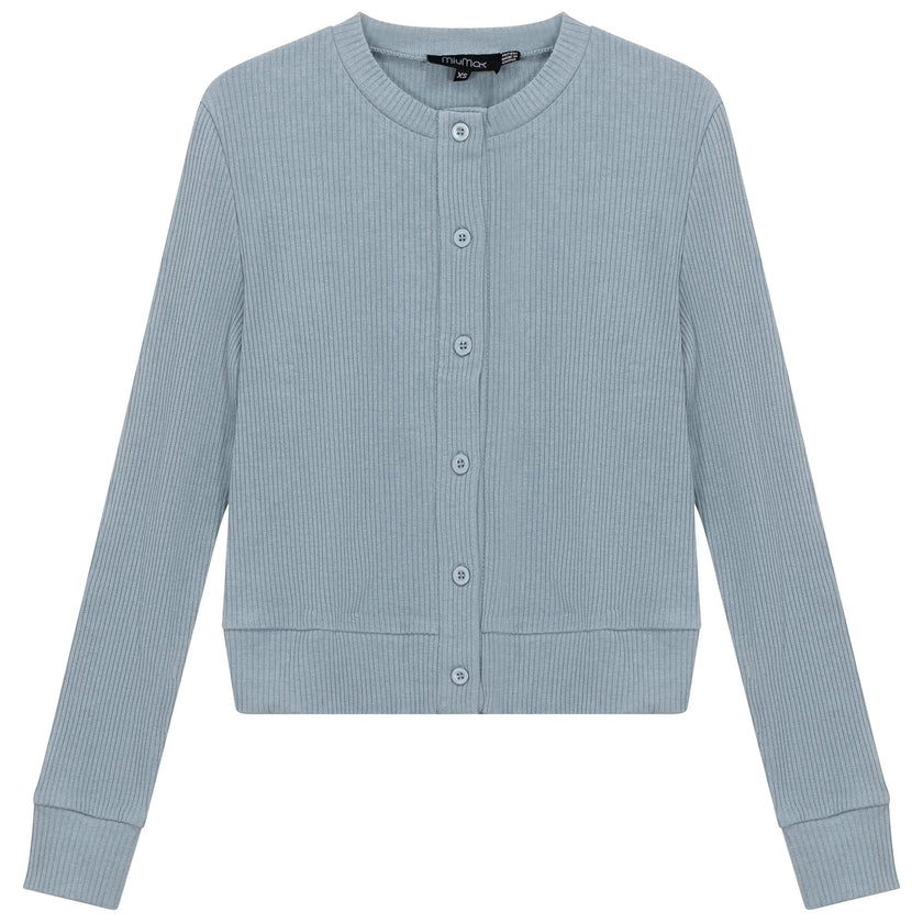 Cropped Ribbed Cardigan