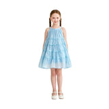 Blue Seralyn Tiered Ruffle Dress