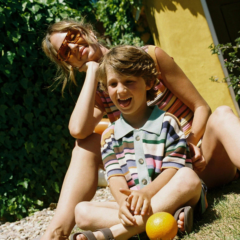 children's organic cotton polo shirt - tropical garden