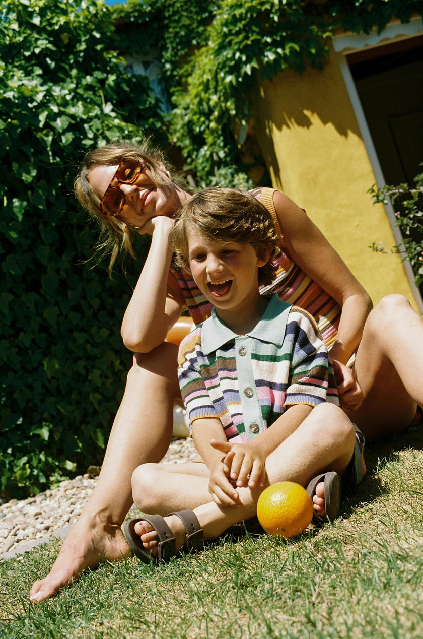 children's organic cotton polo shirt - tropical garden