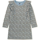 A-Line Ruffle Shoulder Dress, Blue