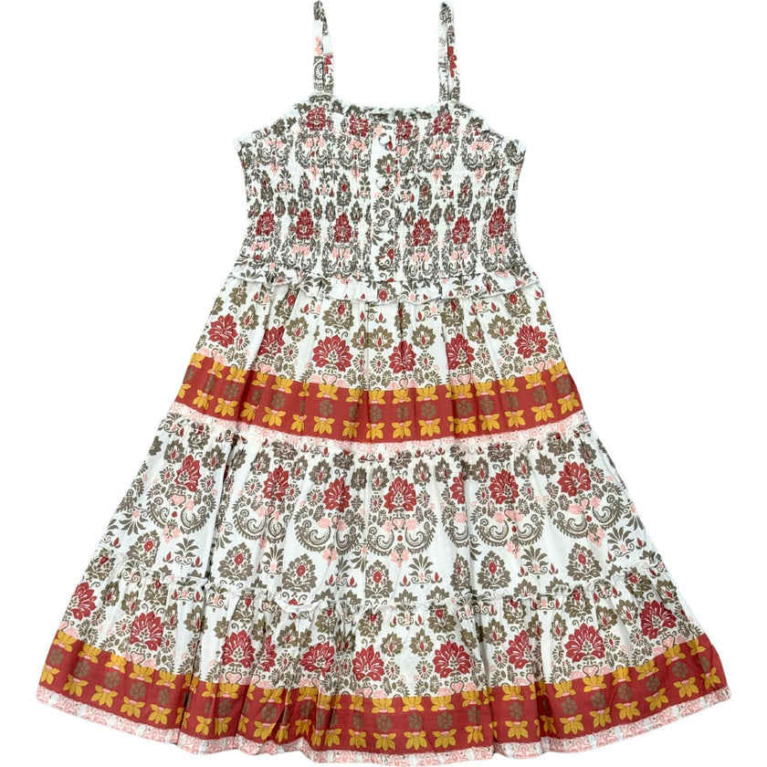 Smock Button Front Tiered Dress