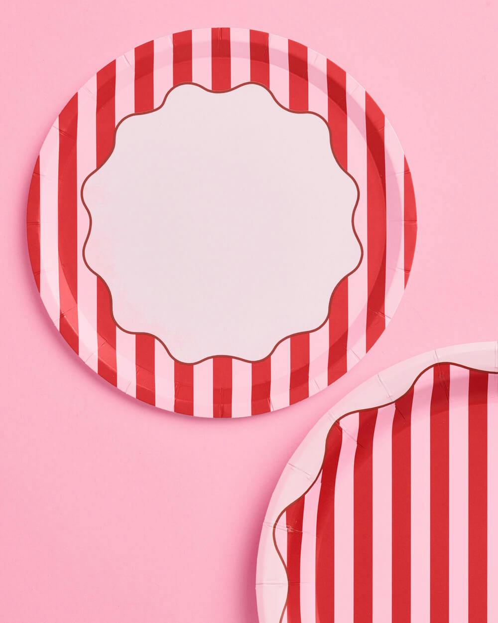 Candy Stripe Plates - 10 paper plates, 7in