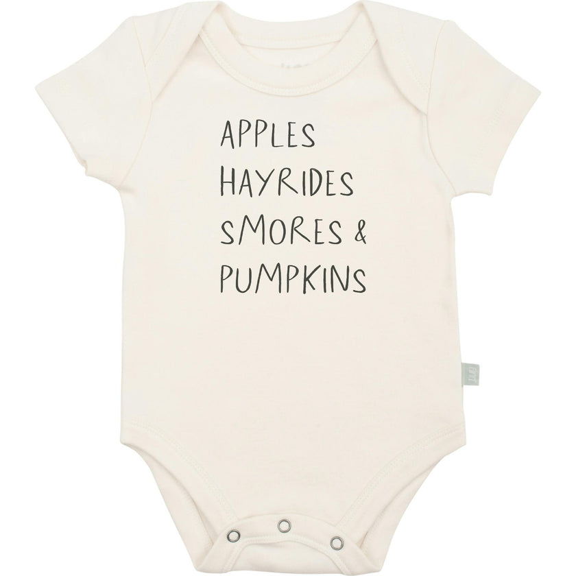 graphic bodysuit | apples hayrides smores