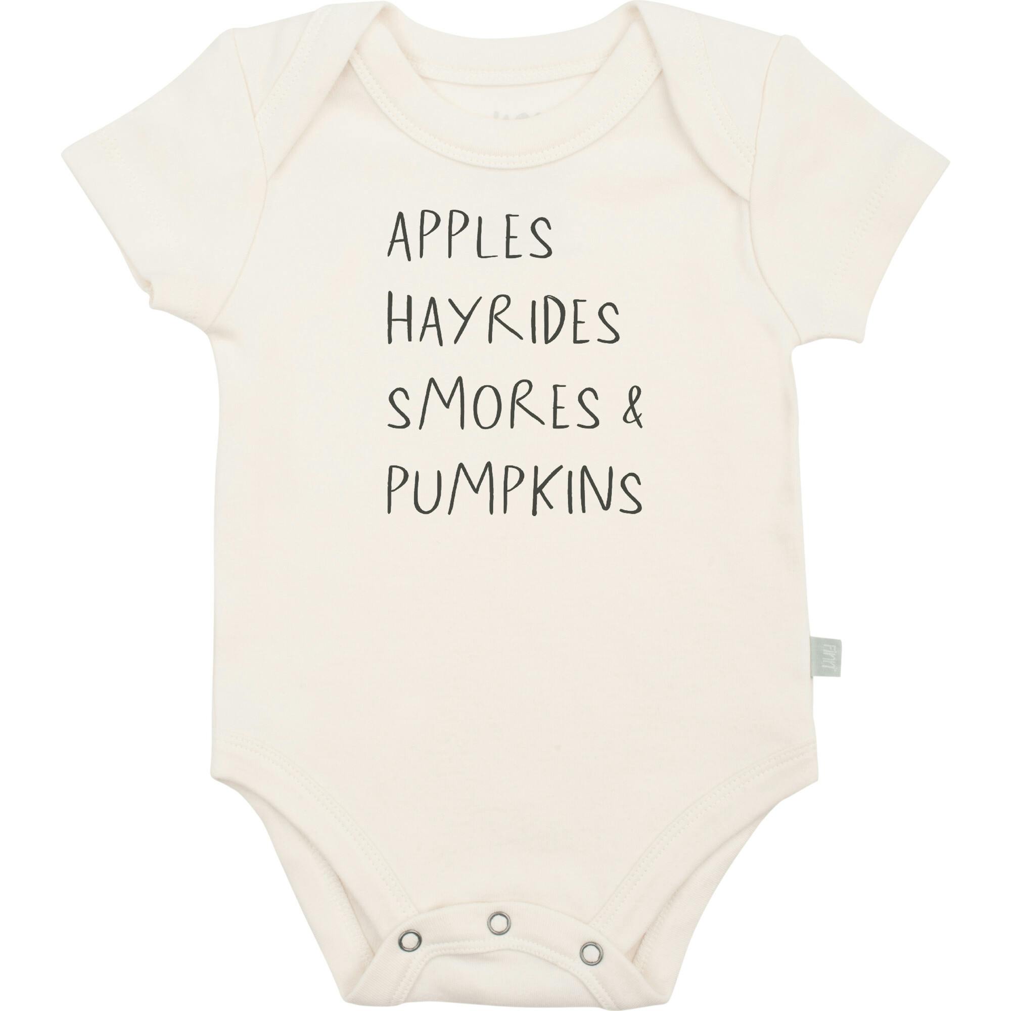 graphic bodysuit | apples hayrides smores