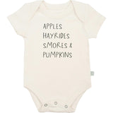 graphic bodysuit | apples hayrides smores