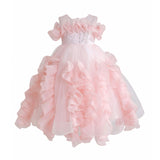 Pink Avalora Ruffled Formal Dress