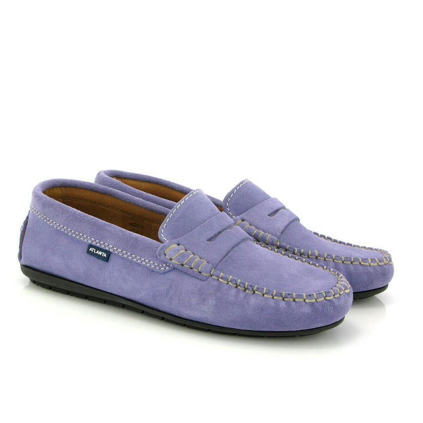 Penny Moccasins In Suede Leather, Violet