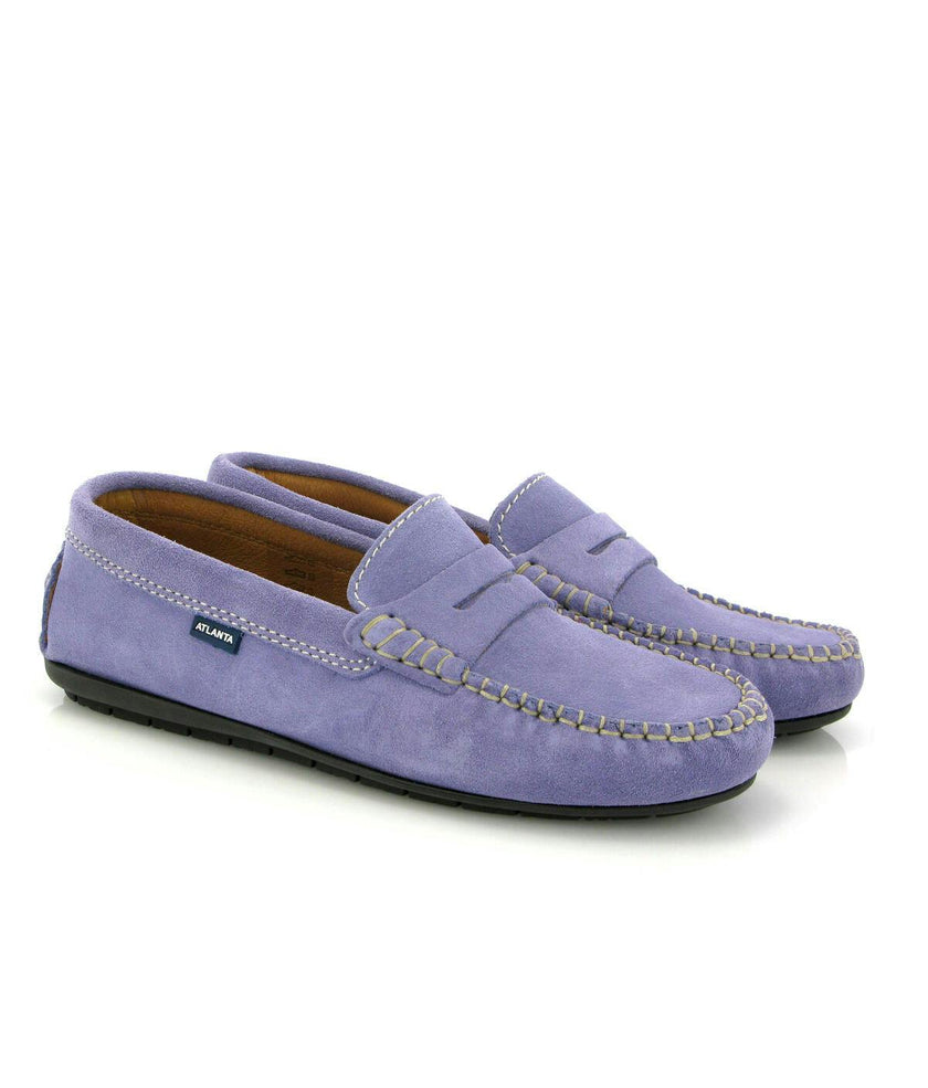 Penny Moccasins In Suede Leather, Violet