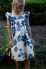 Girls Everly Square Neck Dress | Daisy Blue