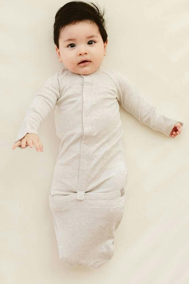 24 HOUR CONVERTIBLE GOWN | STORM GRAY — Bamboo Organic Cotton Blend, Preemie–6M