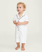 Baby's Twill Summer Romper in Anchors Away White