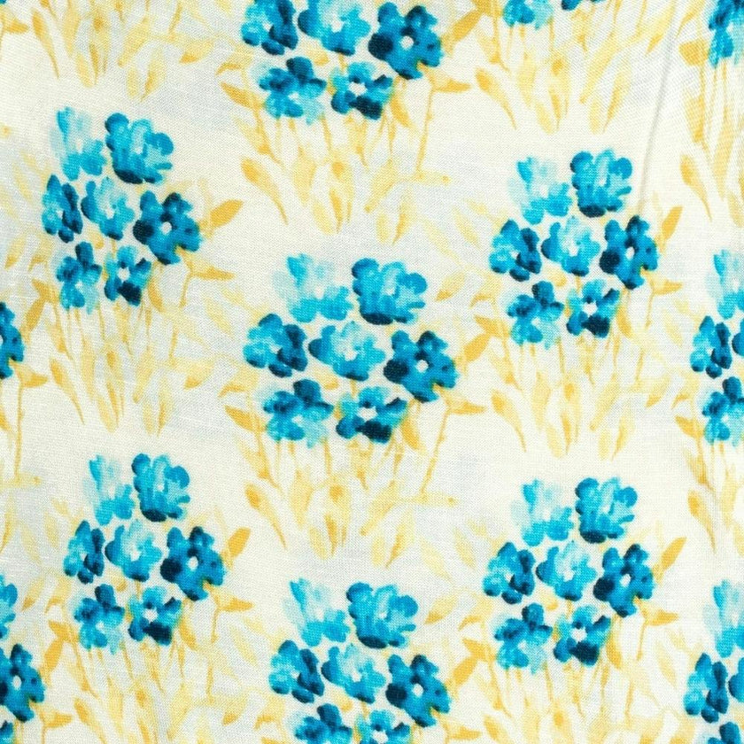 Sky Floral Bamboo Zipper Pajama