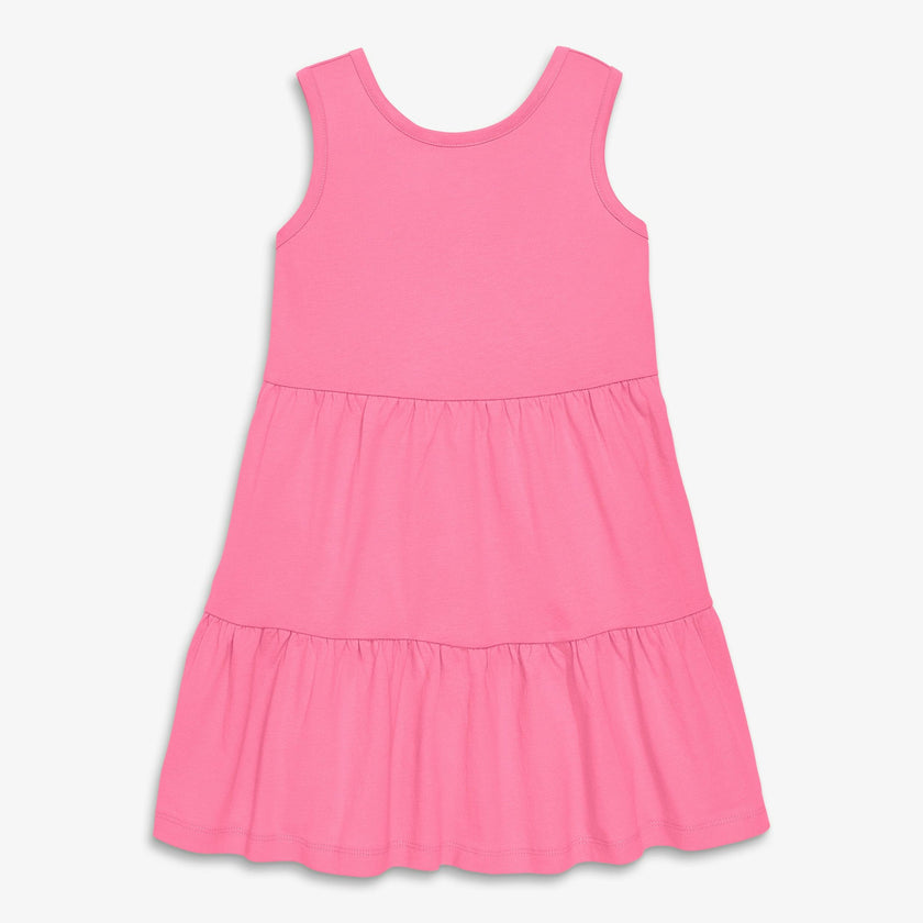 Kids cross-back tiered tank dress