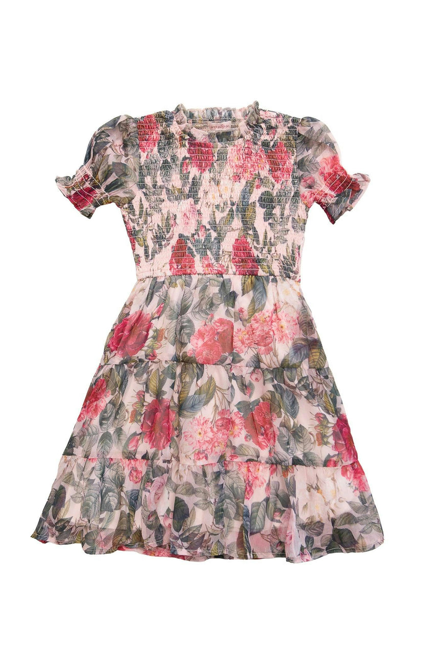 Mini Cordelia Dress in Pink Bloom