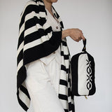 Xoxo Reversible Stripes Blanket Travel Set