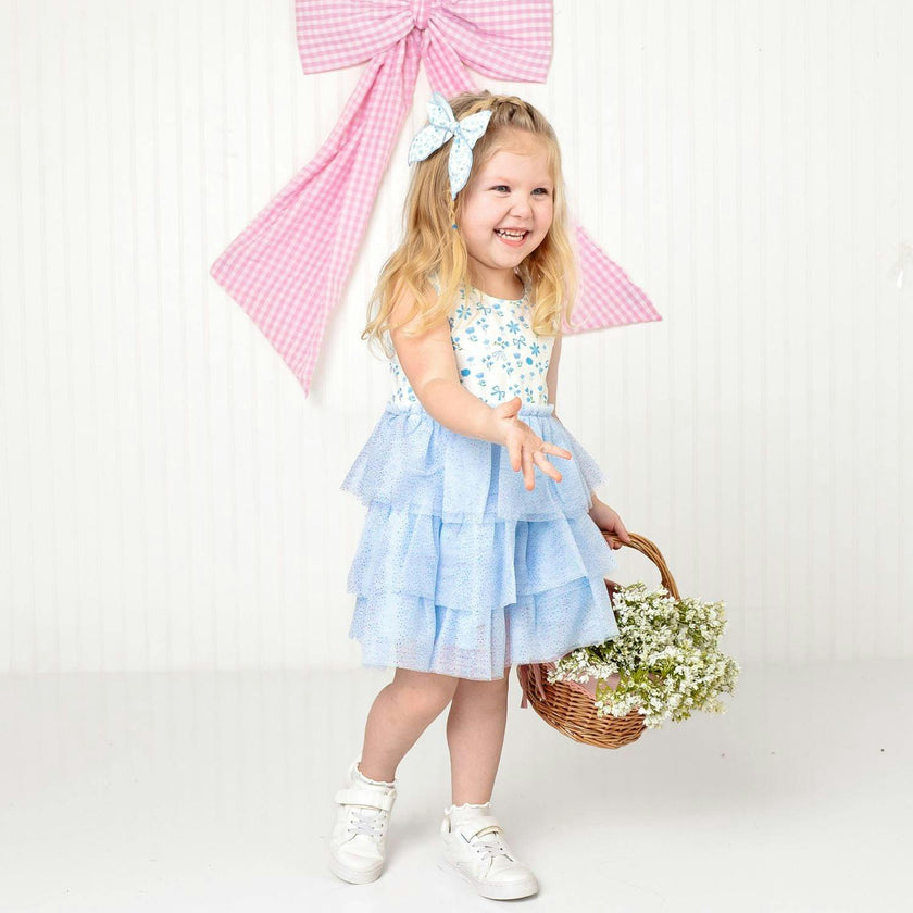 Sky Floral Tank Tutu Dress