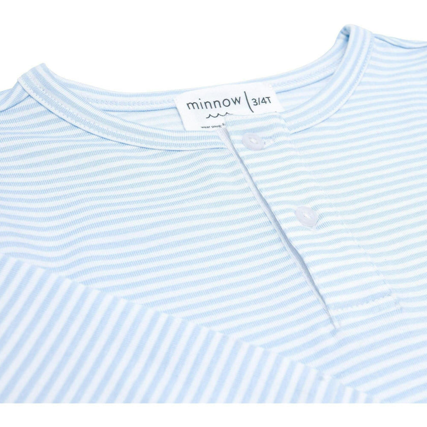 Unisex Powder Blue Stripe Pima Pajamas Set