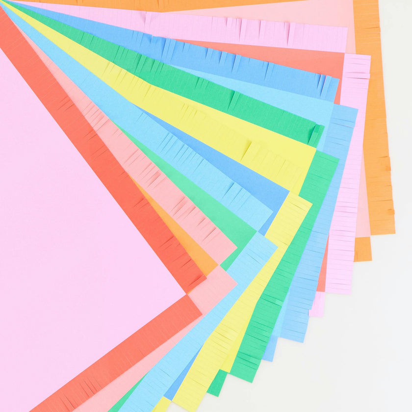 Bright Fringed Paper Placemats