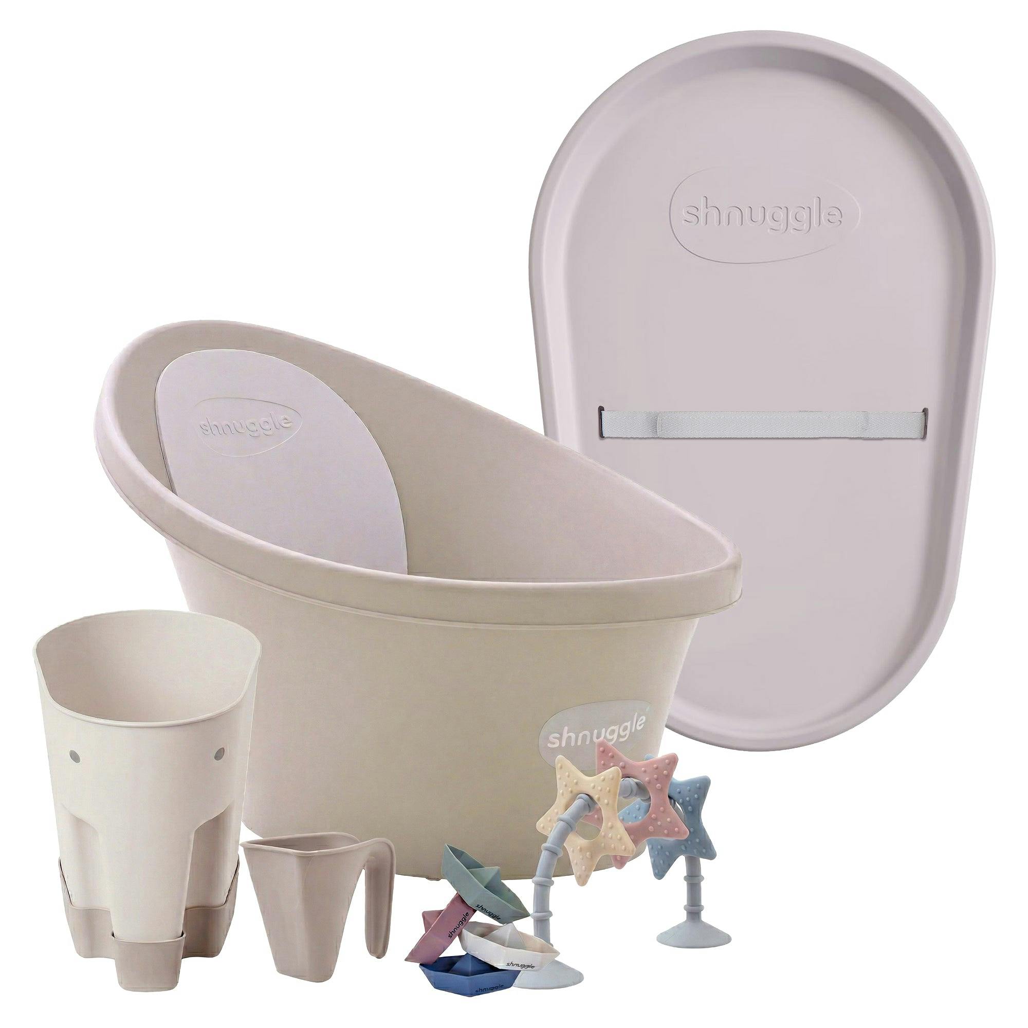 Shnuggle Bath & Change Bundle: Baby Bath & Changing Bundle + Accessories - 6-Piece Set for Cozy Bath & Diaper Time