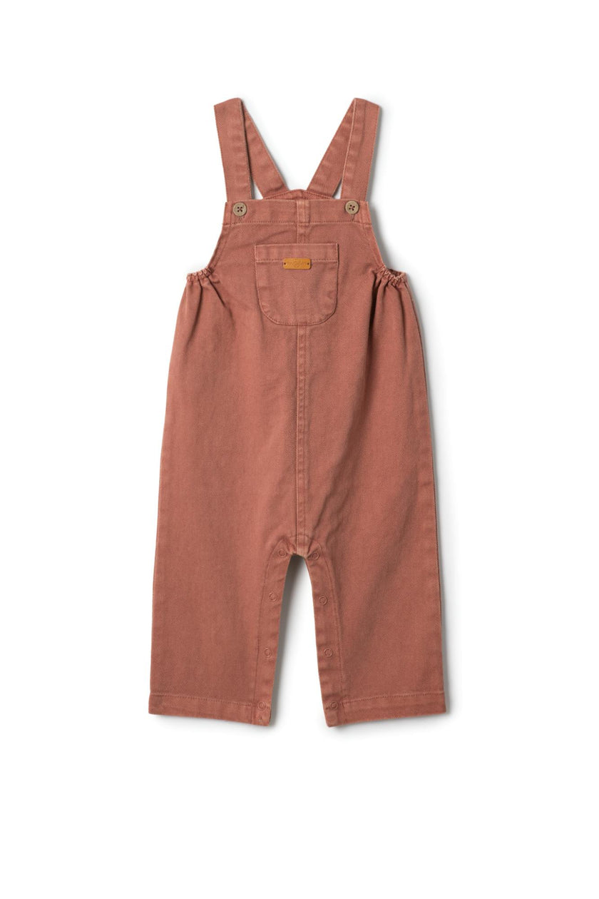 Denim Snap Front Pockets Overalls