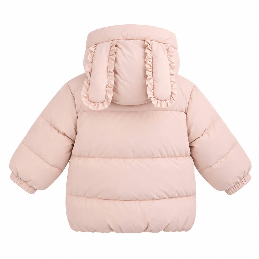 Pink Bow-Detail Puffer Jacket