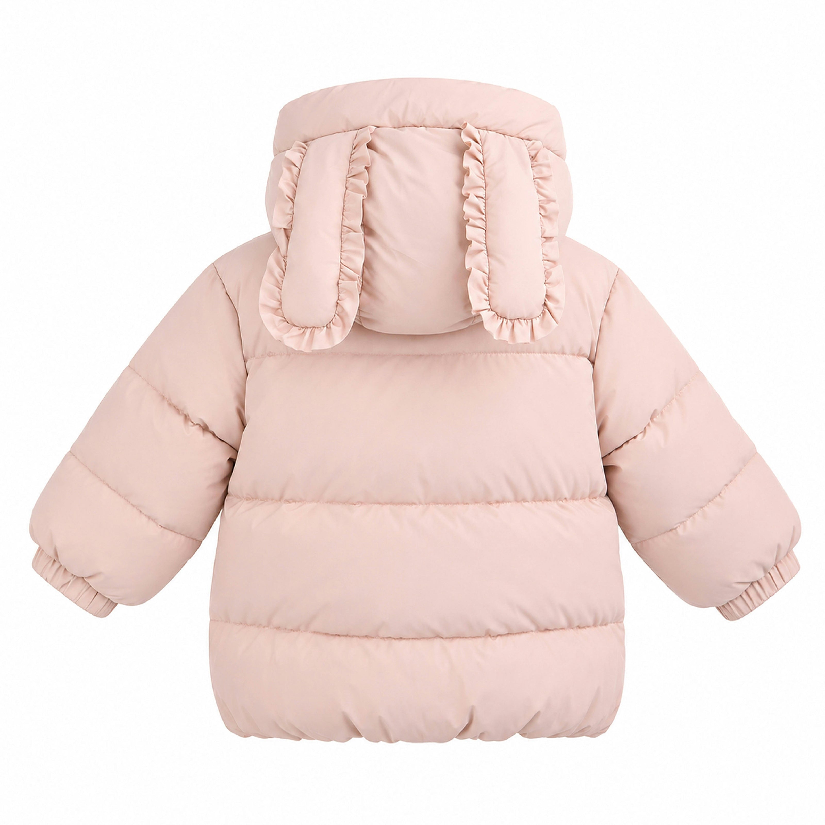 Pink Bow-Detail Puffer Jacket