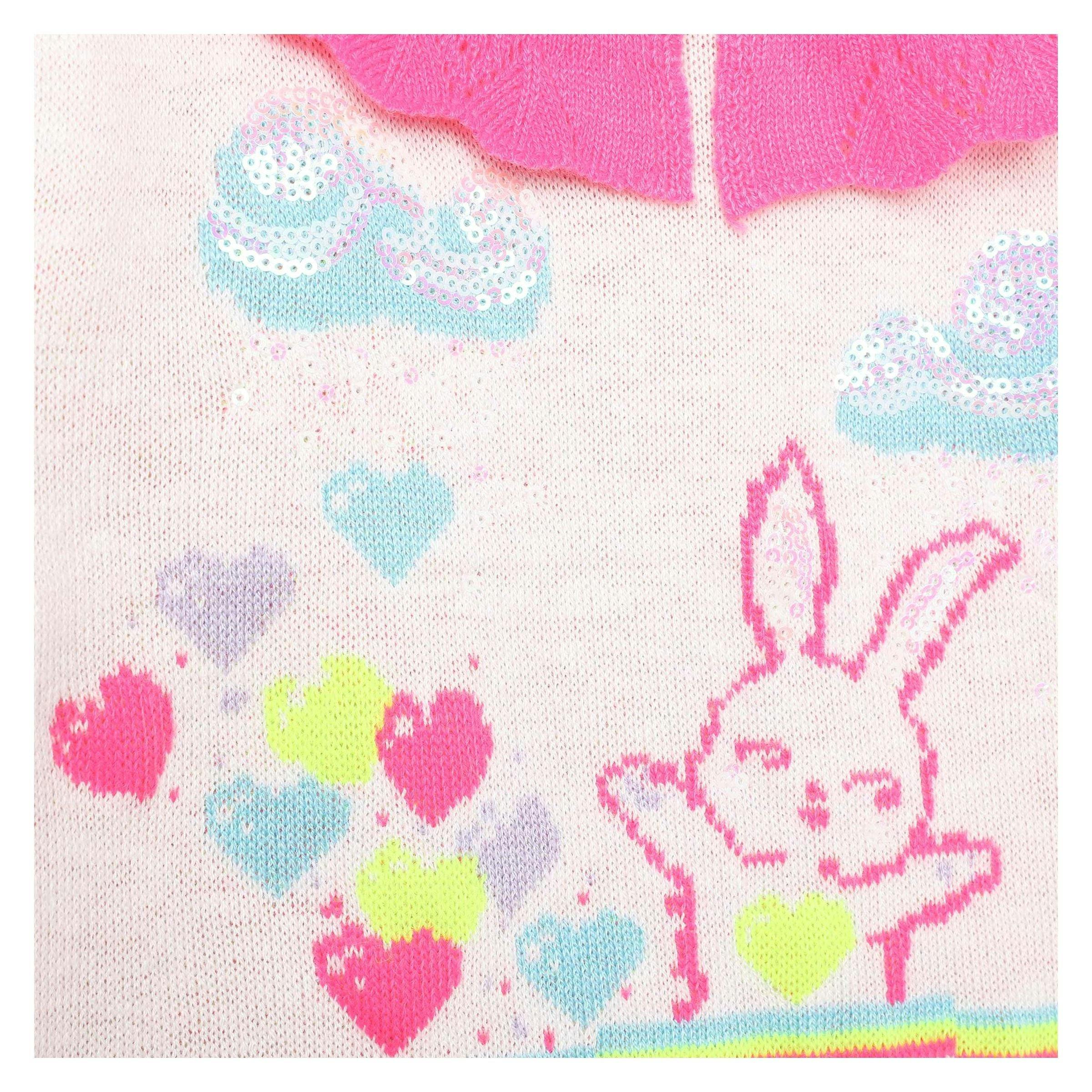 White Bunny Knit Sweater Dress