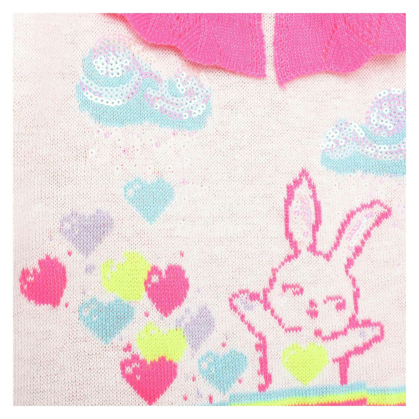White Bunny Knit Sweater Dress