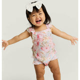 Rose Dreams Ruffled Strap Bubble Romper