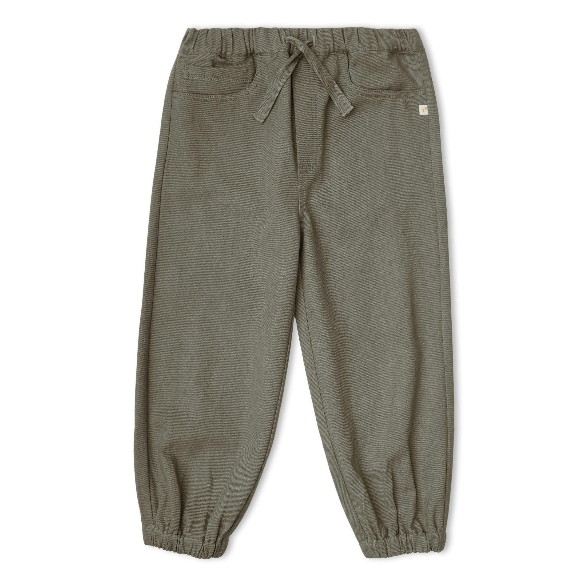 Organic Twill Joggers Pants - Olive
