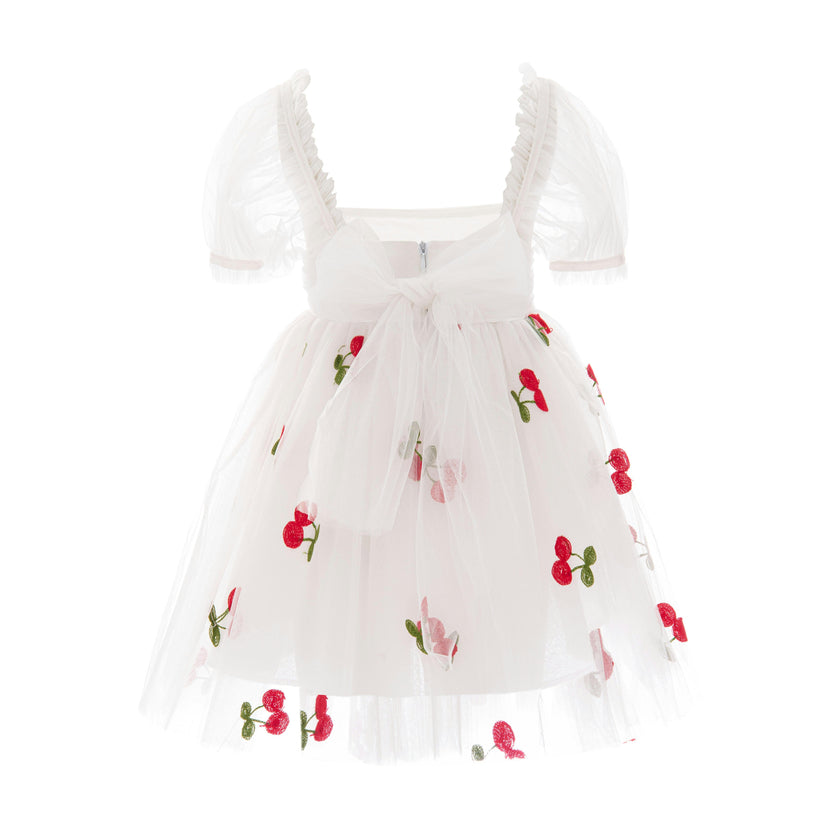 White Elysande Cherry Tulle Dress
