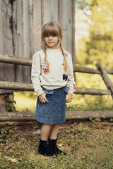 Velour Quilted Snap Front Skirt