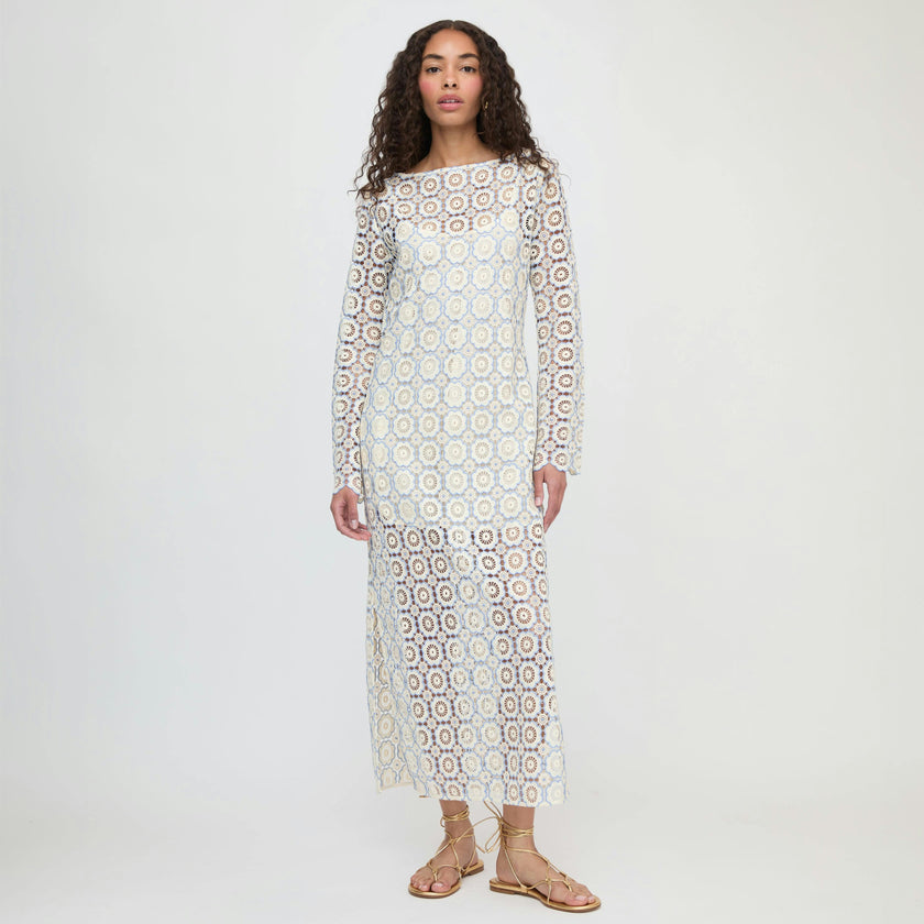 The Eliza Dress - Blue Dahlia Lace