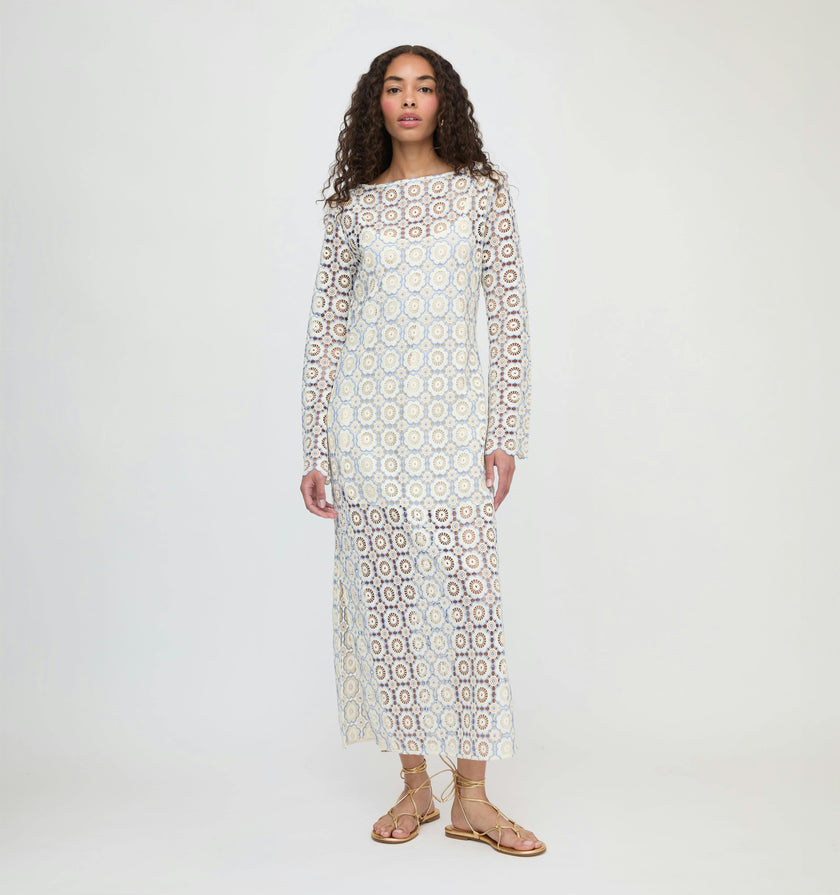 The Eliza Dress - Blue Dahlia Lace