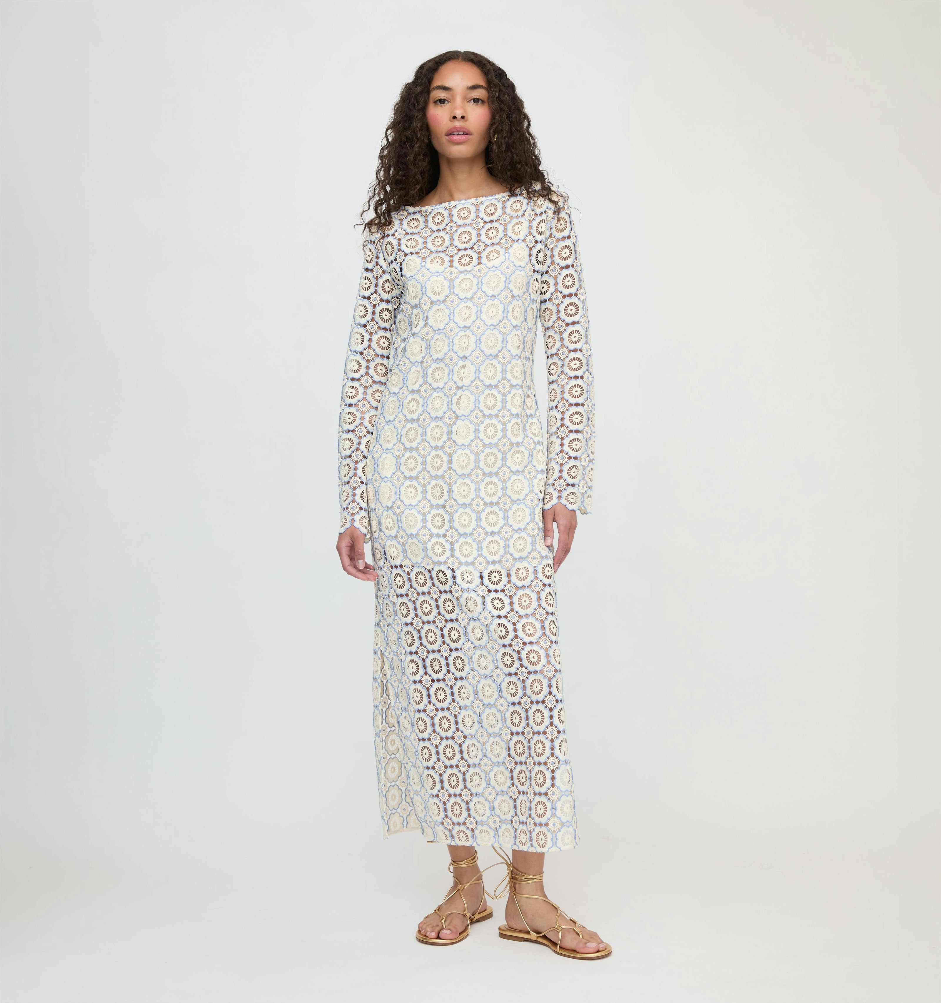 The Eliza Dress - Blue Dahlia Lace