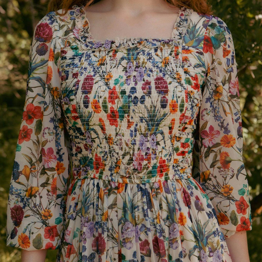 Selena Dress in Watercolor Floral