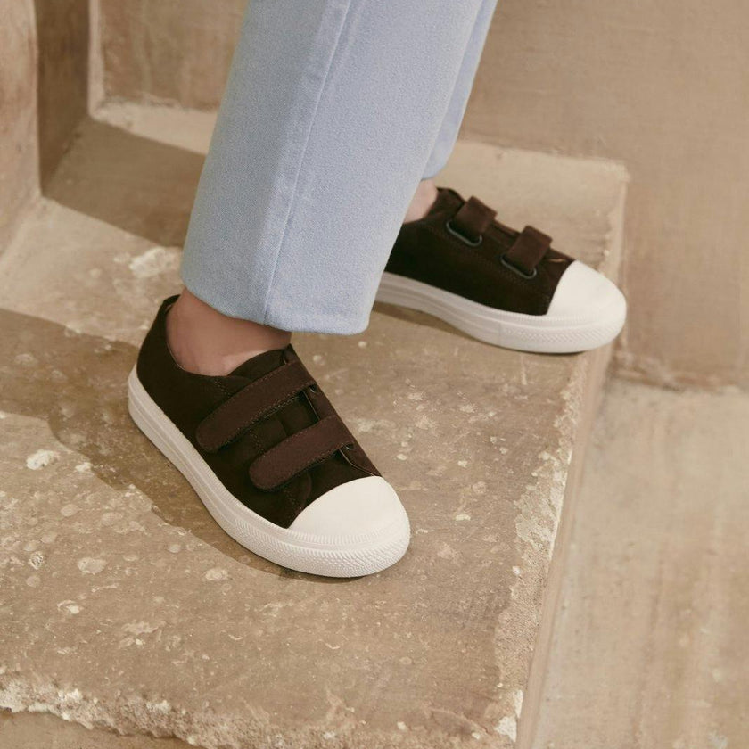 Jessie Double Velcro Strap Suede  Sneakers