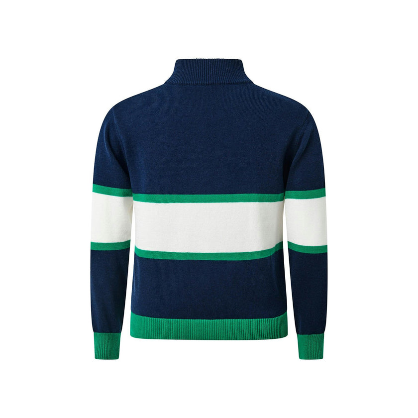 Striped Half Zip Sweater