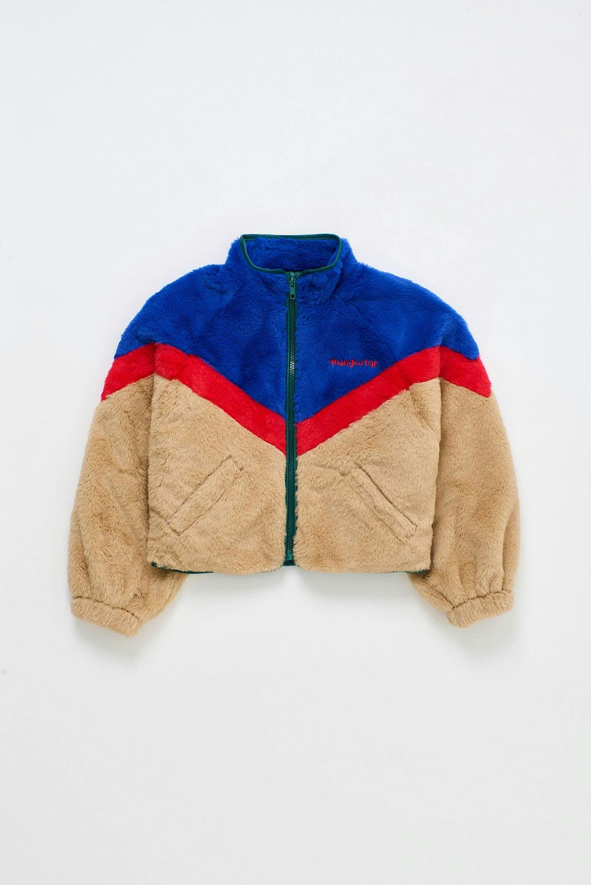 TRICOLOR FUR JACKET MULTICOLOR