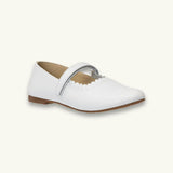 Aria Ballet Flat | White Leather