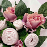 Hand Tied Baby Clothes Bouquet With Personalized Snuggle Wrap