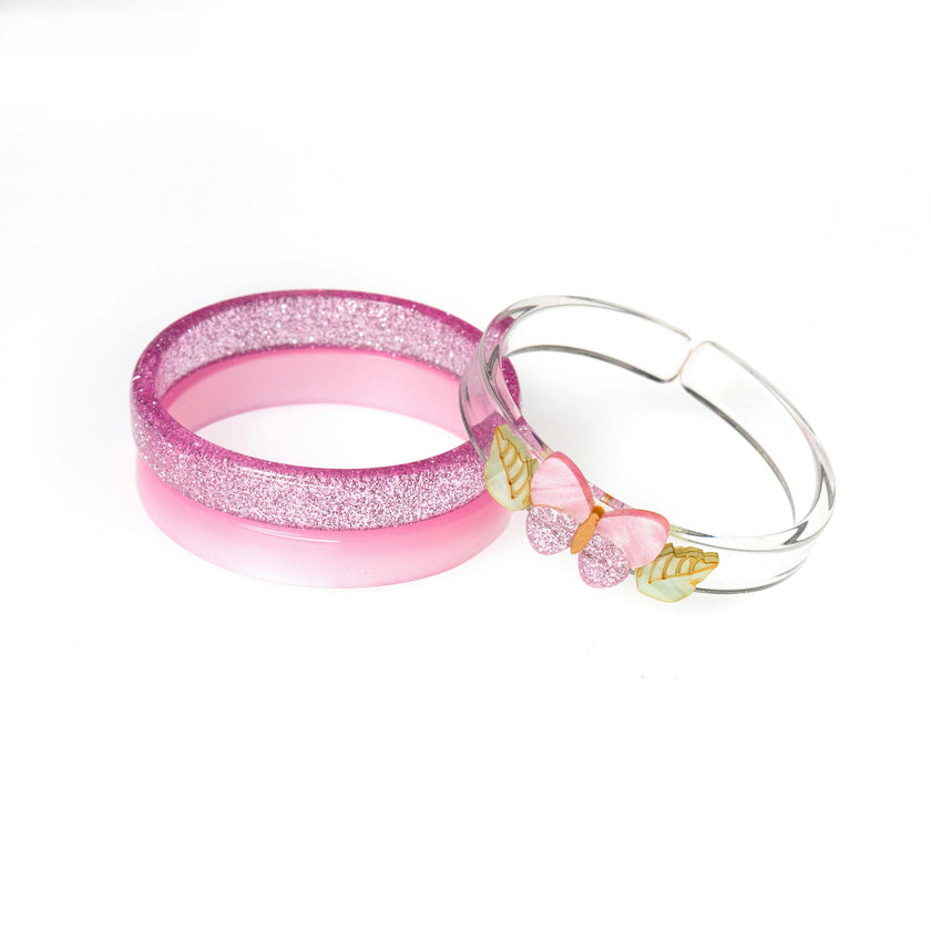SPR - Butterflies Shimmer Pink Bangles