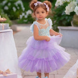 Lilac Dream Tiered Tulle Birthday Dress for Girls